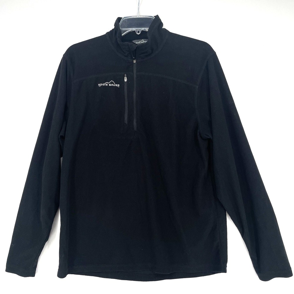 Eddie Bauer Men's Size M Long Sleeve Knit 1/4 Zip Mesh Pullover Ribbed